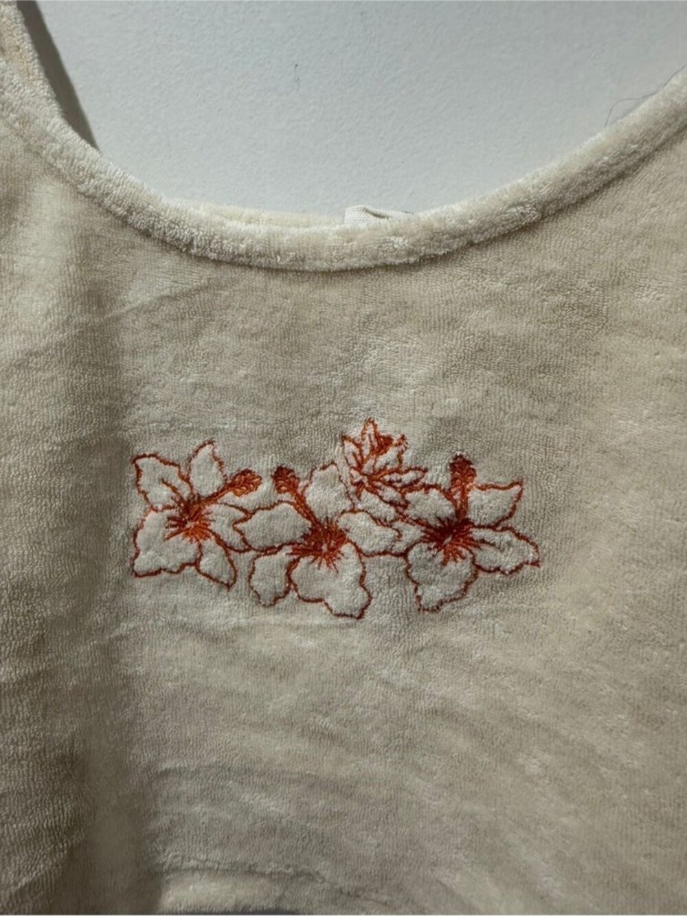 Urban Outfitters Terry Cloth Floral Crop Tank Top L/G - Picture 4 of 5